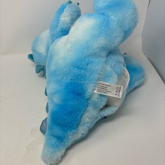 FAO Schwarz Dinosaur 12” Stuffed Animal Glow Brights Plush Toy LED Sound Blue - Picture 5 of 10